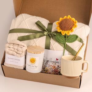 Sunflower Gift Basket – Care Package, Get Well Soon, Birthday, Thinking of You